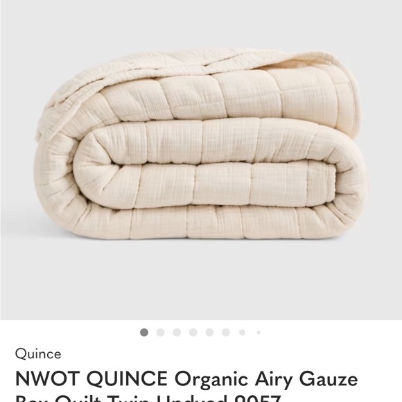 NWOT QUINCE Organic Airy Gauze Box Quilt Twin Undyed 9057 - Picture 2 of 3